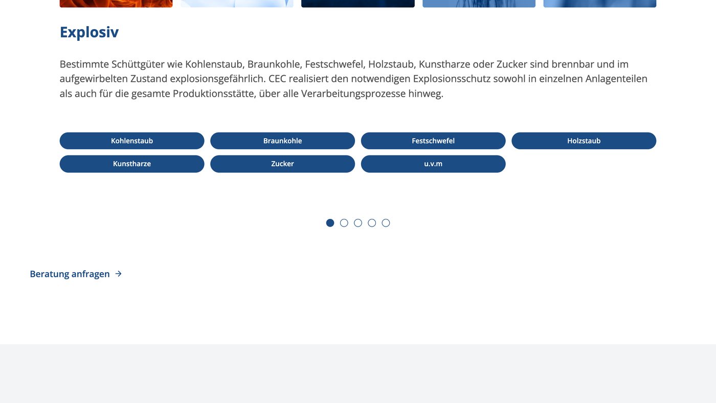 Kompetenzen-Seite der neuen CEC-Website