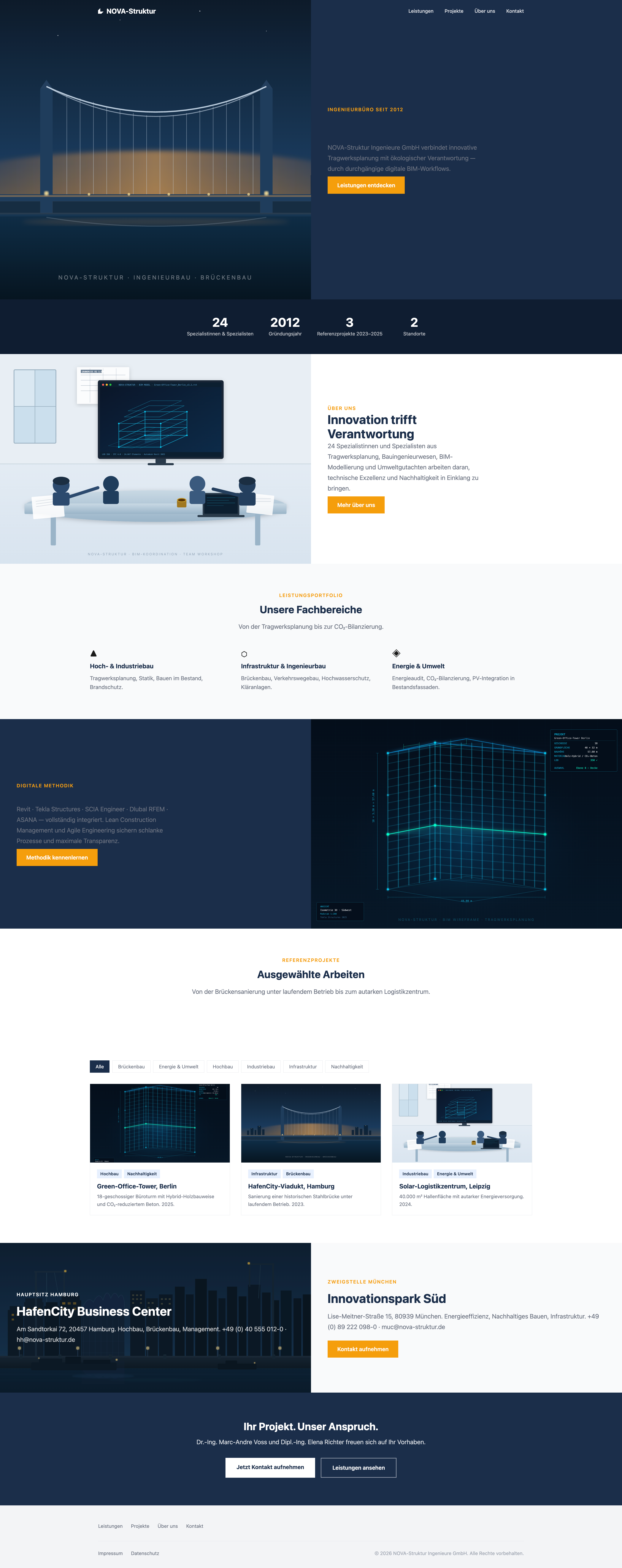 Konzept-Variante 3 – Ingenieurbüro Website, Bureau Marten