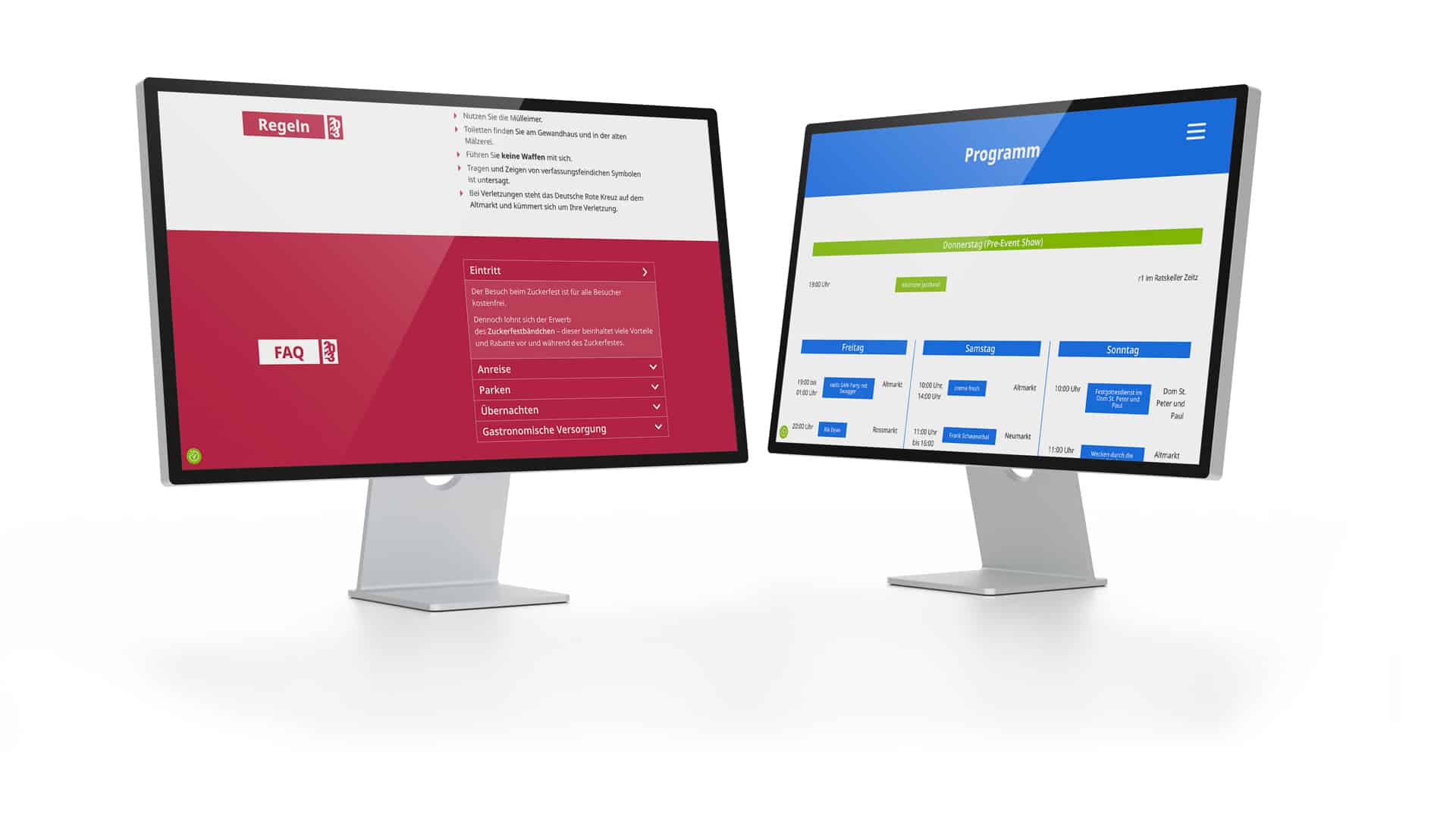 Zeitzer Zuckerfest Website auf zwei Screens